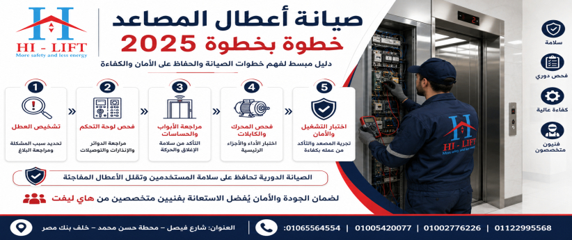 صيانة اعطال المصاعد خطوة بخطوة 2025