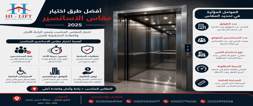 أفضل طرق اختيار مقاس الاسانسير 2025